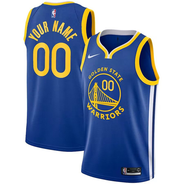 Men's Golden State Warriors Active Player Custom Royal Icon edition Swingman Stitched Jersey